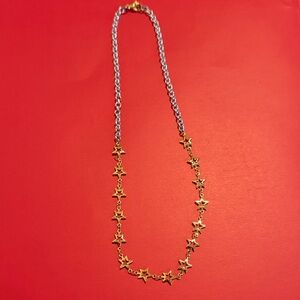 Gold and Silver Star Necklace